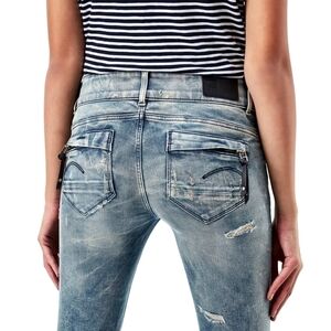 G-Star Restored Denim Distressed Skinny Jeans Midge‎ Size 24 NWT
